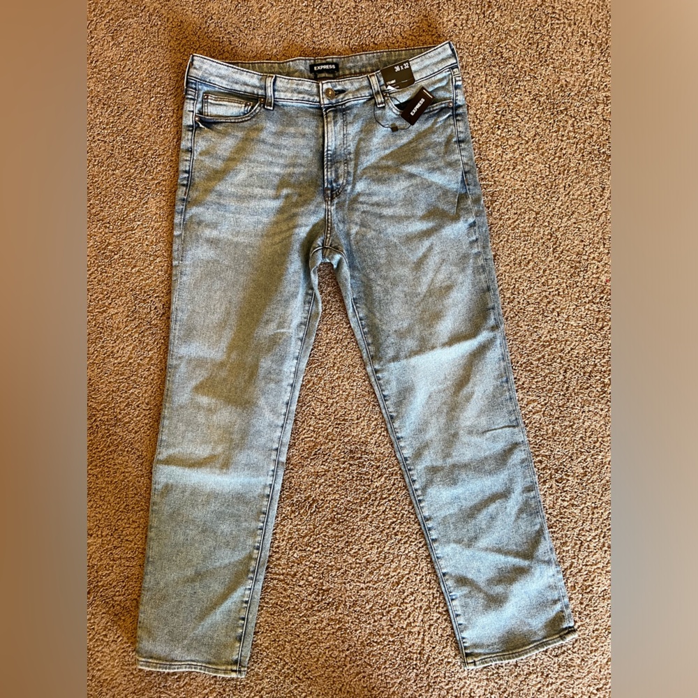 Men’s express jeans straight 36x 32 new with tags